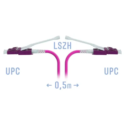 Патчкорд оптический LC/UPC-LC/UPC MM (OM4) Duplex (HD) 0,5 метрa, 2мм