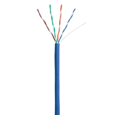 Кабель NETLAN U/UTP 4 пары, Кат.5e, 100МГц, одножильный, CCA (омедненный алюминий), внутренний, PVC нг(B), синий, 305м