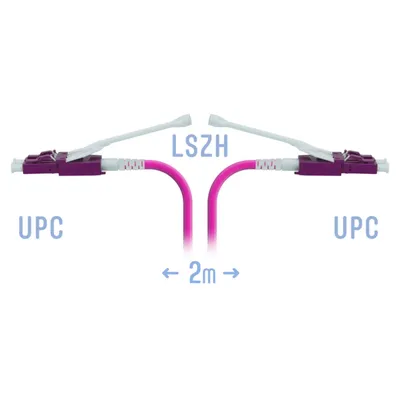 Патчкорд оптический LC/UPC-LC/UPC MM (OM4) Duplex (HD) 2 метрa, 2мм