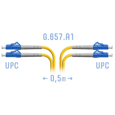 Патч-корд оптический SNR, LC/UPC-LC/UPC, 50см, LSZH, желтый (SNR-PC-LC/UPC-DPX-A-0.5m)