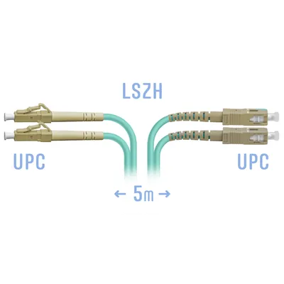Патчкорд оптический LC/UPC-SC/UPC MM Duplex 5 метров