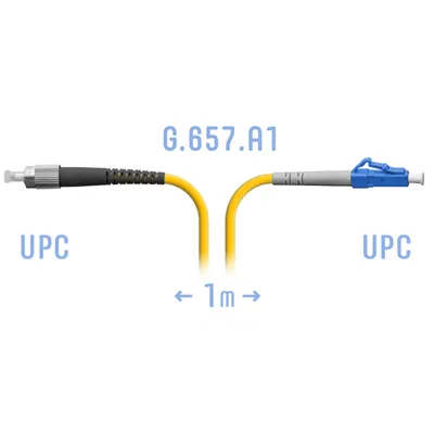 Патчкорд оптический LC/UPC-FC/UPC SM G.657.A1 1 метр