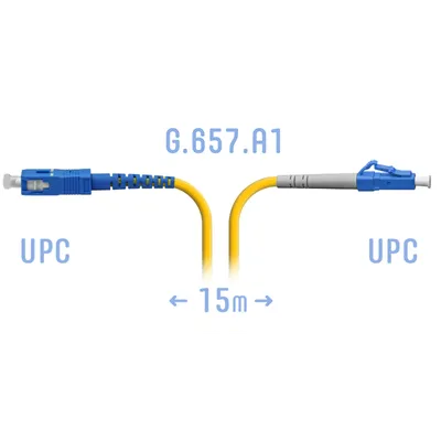 Патч-корд оптический SNR, LC/UPC-SC/UPC, 15м, желтый (SNR-PC-LC/UPC-SC/UPC-A-15m)