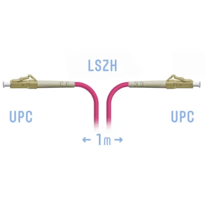 SNR-PC-LC/UPC-MM4-1m  Патчкорд оптический LC/UPC-LC/UPC MM  (OM4) 1 метр