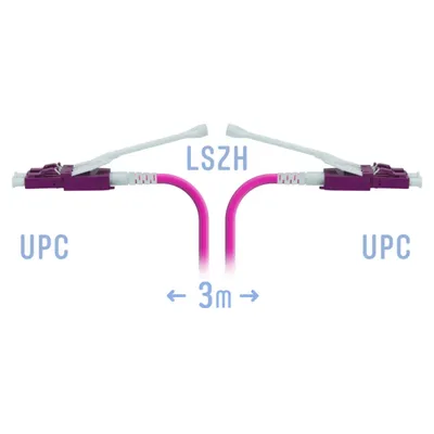 Патчкорд оптический LC/UPC-LC/UPC MM (OM4) Duplex (HD) 3 метрa, 2мм