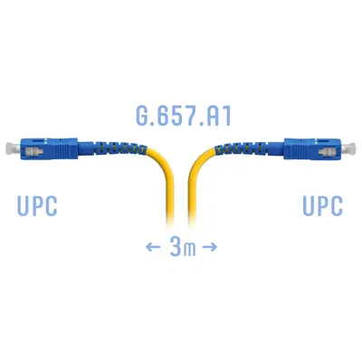 Патч-корд оптический SNR SC/UPC-SC/UPC, SM, 9/125, (G.657.A1), Simplex, 3м (42911) (SNR-PC-SC/UPC-A-3m)