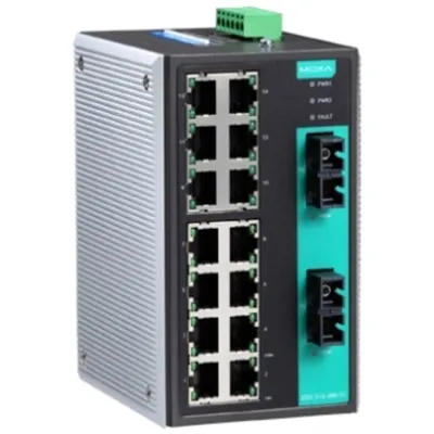 Коммутатор MOXA EDS-316-SS-SC-T, 14×100BaseT, 2×100BaseFX SC, -40°C