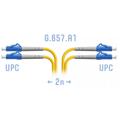 Патч-корд оптический SNR, LC/UPC-LC/UPC, 2м, желтый (SNR-PC-LC/UPC-DPX-A-2m)