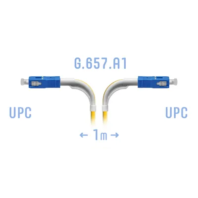 Патч-корд оптический SNR, SC/UPC-SC/UPC, 1м, желтый (SNR-PC-SC/UPC-A-1m (angle))