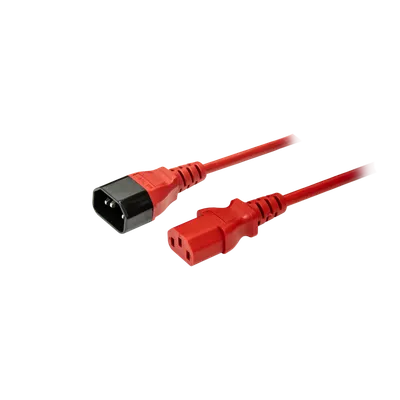 Кабель питания IEC320-C14/IEC320-C13, 220B, 10А, 1.8м, красный (для резервного питания)