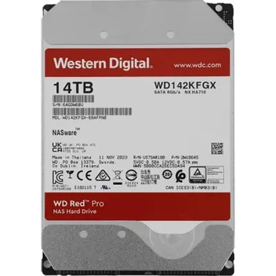 Жесткий диск 3.5" 14Tb 7200rpm 512Mb Western Digital Red Pro WD142KFGX SATA III 6 Gb/s