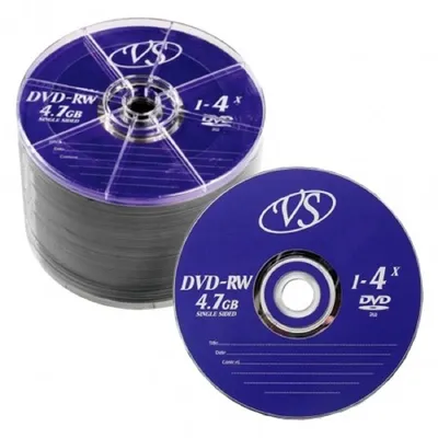 Диски VS VSDVDRWB5003, DVD-RW, 4.7GB, 4x, 50 шт