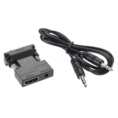 Переходник AOPEN CA336A, HDMI(F) → VGA(M)+audio, 1080p@60Hz