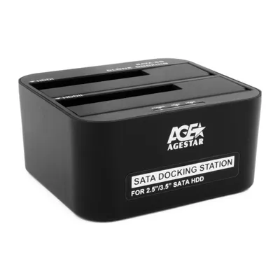 Док-станция AgeStar 3UBT6-6G(BLACK), 2×3.5"/2.5" SATA III, USB 3.0