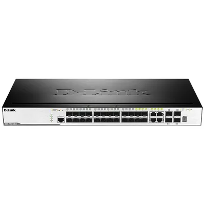 D-Link DGS-3000-28SC/A1A Управляемый L2 стекируемый коммутатор с 20 портами 100/1000Base-X SFP, 4 комбо-портами 100/1000Base-T/SFP и 4 портами 10GBase-X SFP+