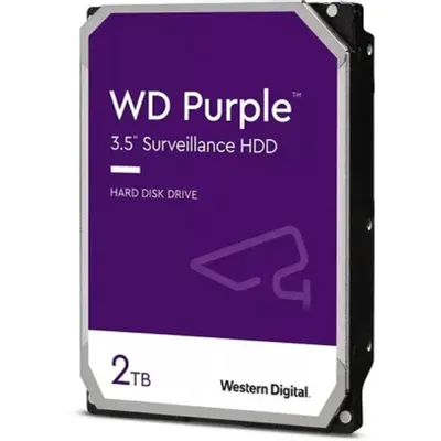 Жесткий диск Western Digital Purple HDD 3.5" SATA 2TB, IntelliPower, 64MB buffer (DV&NVR), WD23PURZ, 1 year