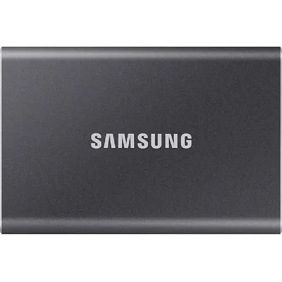 Внешние HDD и SSD/ Samsung External SSD T7, 1000GB, Type-C, USB 3.2 Gen2, R/W 1050/1000MB/s, 85x57x8mm, Titan Gray (12 мес.)
