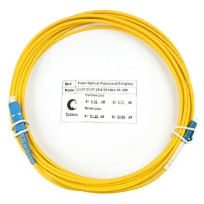 Оптический патч-корд Cabeus, одномодовый, LC/UPC - SC/UPC, LC(UPC) - SC(UPC), 9/125 мкм, LSZH, жёлтый, 7 м, FOP(s)-9-LC-SC-7m