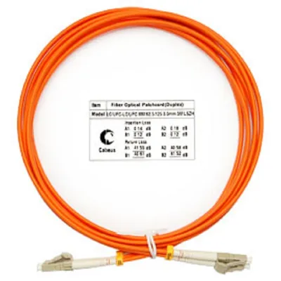 Патч-корд оптический Cabeus FOP-62-LC-LC-3m, Duplex LC/LC, OM1, 3м
