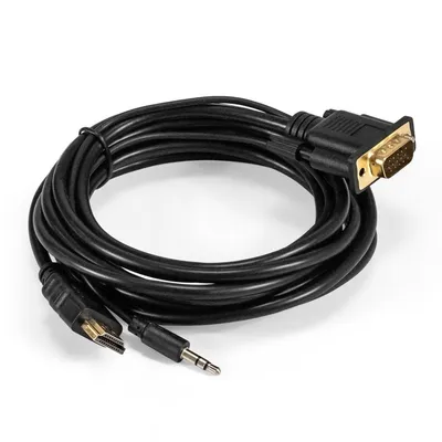 Кабель-переходник ExeGate EX294720RUS, HDMI-VGA+3.5mm Jack, 3м