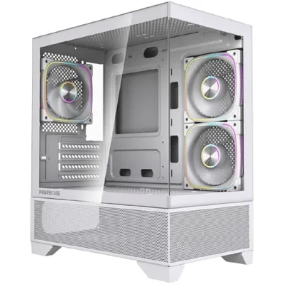 CVMM4W-A3 Корпус Powercase Vision Micro M4W, Tempered Glass, Type-C, 3x 120mm ARGB PWM Fan,  белый, mATX ()