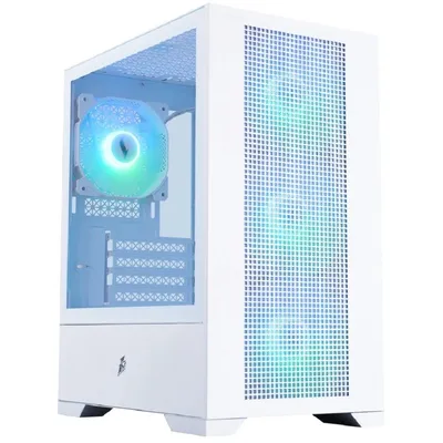 Корпус компьютерный 1STPLAYER Go2 ARGB White / mATX / 4x120mm ARGB fans / Go2-WH-4F7-W