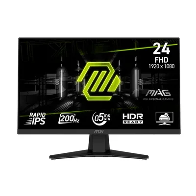 MICROSTAR MSI MAG 23.8" 244F {IPS 1920x1080 200Hz 0.5ms 1000:1 300cd 178/178 HDMI2.0 DisplayPort1.2 Tilt VESA Black}