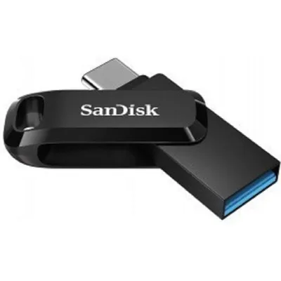 USB накопитель SanDisk - Ultra Dual Go, USB Type C / USB Type A (USB 3.2 Gen 1), 64 ГБ, OTG USB Type C, цвет чёрный, SDDDC3-064G-G46