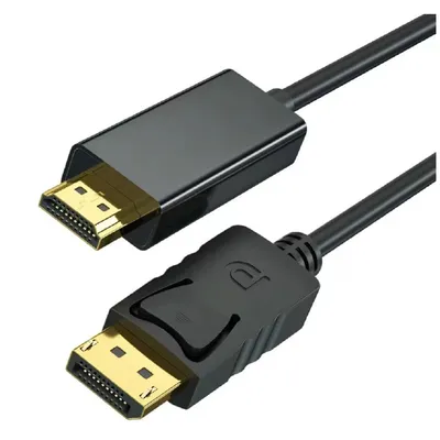 Bion Expert Кабель DisplayPort - HDMI, 20M/19M, однонаправленный конвертор сигнала с DisplayPort в HDMI, экран, 2 м, черный [BXP-CC-DP-HDMI-020]