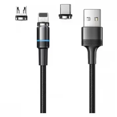 Кабель Rexant 18-7076, USB 3в1, магнитный, Type-C/Lightning/Micro USB, 1.2м