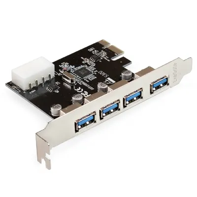 Контроллер ExeGate EX298943RUS, PCI-E x1, 4×USB 3.0, Molex