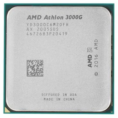 Центральный Процессор AMD Athlon 3000G OEM (Picasso, 14nm, C2/T4/GPU3, Base 3,50GHz, Vega 3, L3 4Mb, TDP 35W, SAM4) (YD3000C6M2OFH) OEM