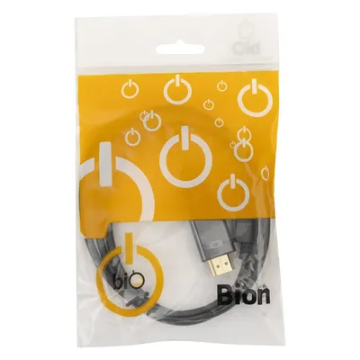 Bion Expert Кабель DisplayPort - HDMI, 20M/19M, однонаправленный конвертор сигнала с DisplayPort в HDMI, 3 м, черный [BXP-CC-DP-HDMI-030]