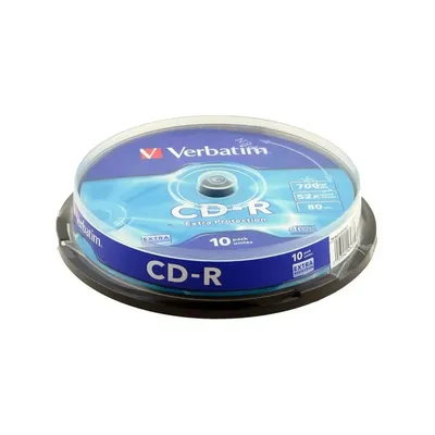 Диск Verbatim CD-R, 700Mb, 52x, Cake Box, 10 шт, DataLife (43437)