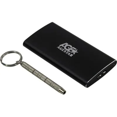 Внешний корпус для SSD AgeStar 3UBMS2 mSATA SATA, USB 3.0, алюминий, чёрный, 3UBMS2 (BLACK)