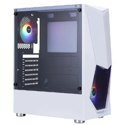 Корпус для ПК 1STPLAYER - DK-3 FRGB, mITX, mATX, ATX, 1х2.5", 1х3.5", 2xUSB2.0, 1xUSB3.0, Midi Tower, без БП, цвет белый, DK-3-WH-4F1