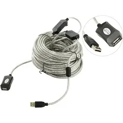 Кабель-адаптер AOPEN ACU823-25M, USB 2.0, активный удлинитель, 25м