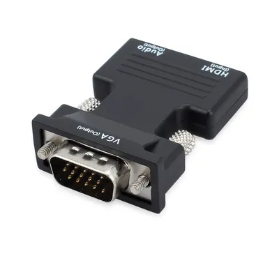 Переходник VGA-HDMI ORIENT C105 HDMI F -> VGA 15M+Audio, для подкл.монитора/проектора к выходу HDMI, аудиокабель в комплекте, черный 31300
