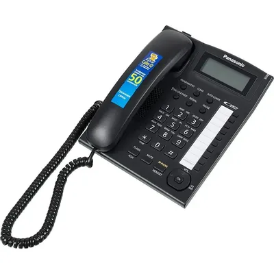 KX-TS2388RUB - KX-TS2388 Проводной телефон (RUB), АОН, Caller ID, 3-х строчный ЖК-дисплей, однокнопочный набор, 20 номеров, ускоренный набор, 10 номеров, повторный набор последнего номера, 4 уровня громкости звонка, регулировка угла рабочей панели (2 уровня), Черный