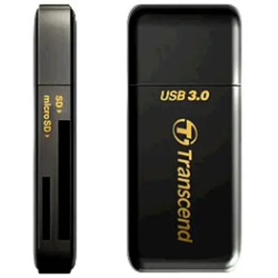 Transcend USB 3.1 кард-ридер RDF5 для карт памяти SD/microSD с поддержкой UHS-I, чёрный