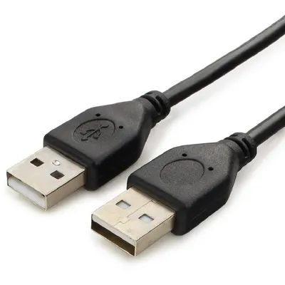 Cablexpert Кабель USB2.0 AM/AM, экран, 28/26AWG, медь, Pro, 3м, черный, пакет (CC-USB2-AMAM-3M)