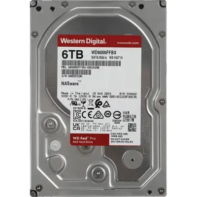 Жесткий диск Western Digital Red Pro NAS HDD 3.5" SATA 6Tb, 7200rpm, 256MB buffer, WD6005FFBX, 1 year