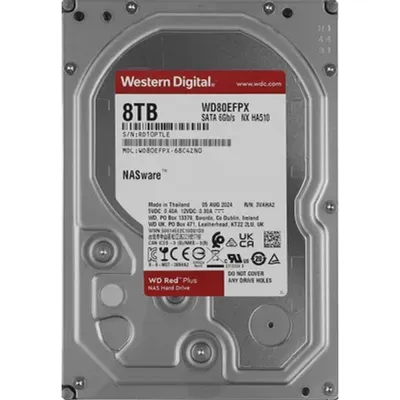 Жесткий диск Western Digital Red Plus NAS HDD 3.5" SATA 8TB, 5640 rpm, 256MB buffer, CMR, WD80EFPX, 1 year