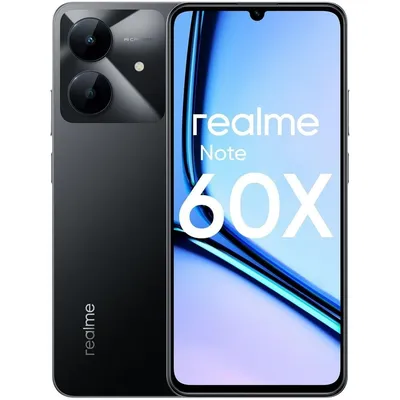 Смартфон Realme RMX3938 Note 60х 64Gb 3Gb черный моноблок 3G 4G 2Sim 6.74" 720x1600 Android 14 8Mpix 802.11 a/b/g/n/ac GPS GSM900/1800 GSM1900 TouchSc A-GPS microSD