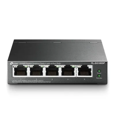 TP-Link TL-SG1005P Настольный коммутатор с 5 гигабитными портами (4 порта PoE+)