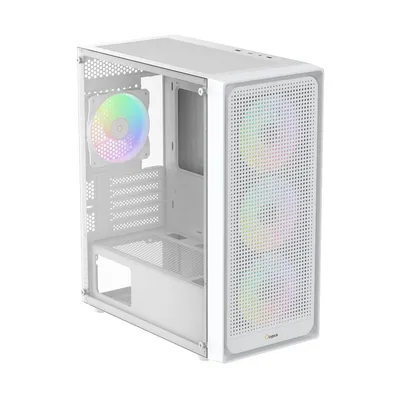 Ocypus Gamma-C50-WHG400XX-GL Корпус ПК без блока питания/ Case Ocypus Gamma C50 WH ARGB, Mini-Tower, TG,  4x120mm  ARGB,