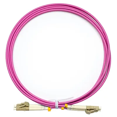 FOP-50-OM4-LC-LC-2m Коммутационный шнур оптический Cabeus tight buffer Duplex LC/LC (UPC/UPC) OM4 50/125 LSZH D 3мм 2м цвет: маджента