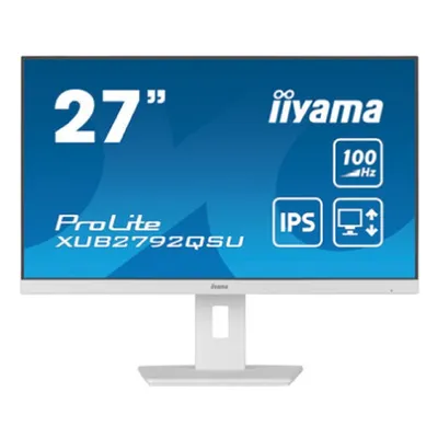 Монитор 27" Iiyama ProLite XUB2792QSU-W6 белый, IPS LED, 0.4ms, 16:9, 2560x1440, 250 cd/m?, 178°/178°, 100Hz, DVI, HDMI, DP, матовая, HAS, Pivot, WQ