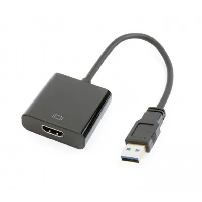 Переходник Cablexpert, USB Type A (M) -> HDMI (F), 0.15 м, цвет чёрный, A-USB3-HDMI-02