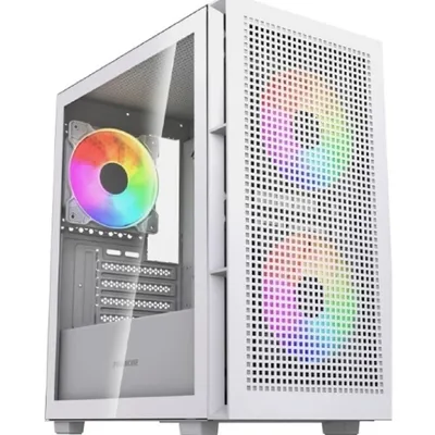 Powercase Корпус Mistral SM05 ARGB, Tempered Glass, 3x120mm ARGB PWM fans, белый, mATX  (CMMSM05W-A3)